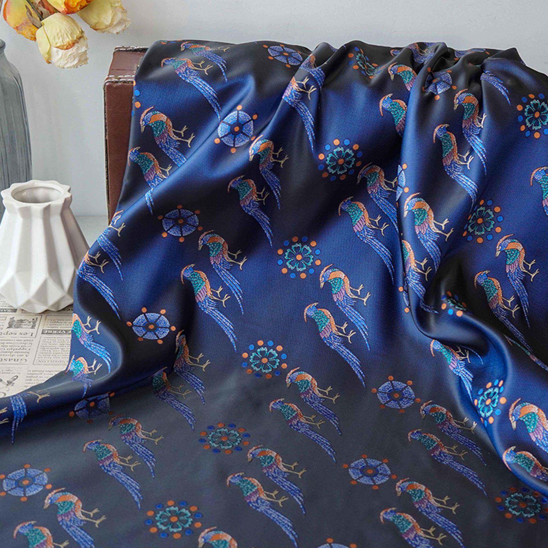 中式仿XL-F8-48宋锦饰提花面料复古织马甲旗袍汉服首盒新色布