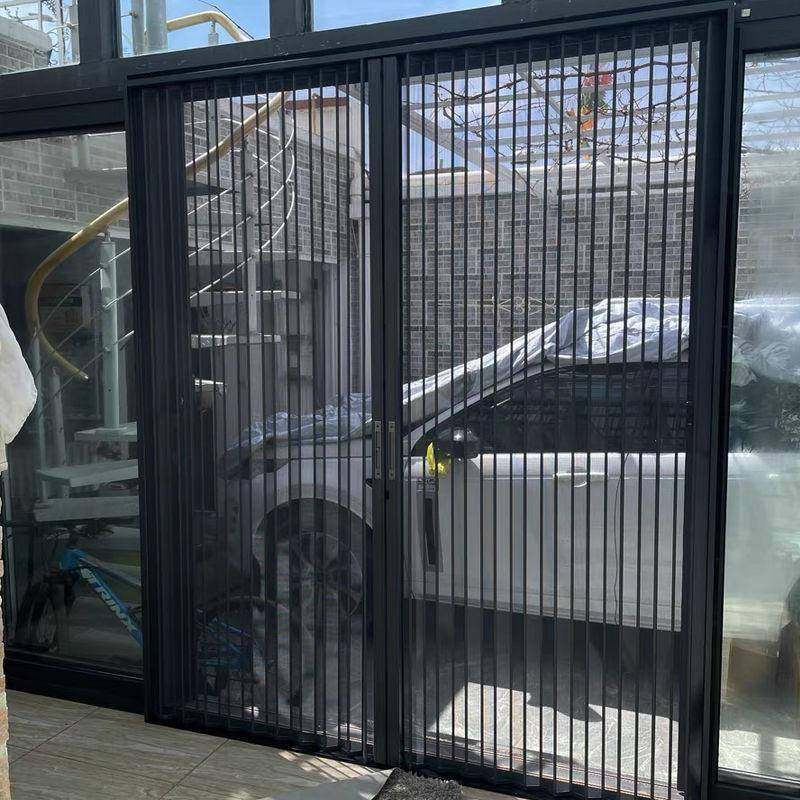 款金刚网折叠盗DKT纱虫窗移门防防蚊隐形透光推拉自新装磁吸双开