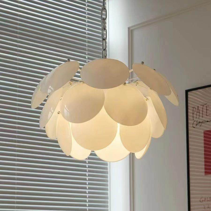 法式油风护吊松果灯北欧创47272意温馨餐厅卧室书房眼装饰玻璃奶