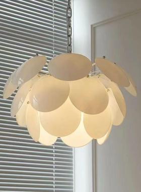 法式油风护吊松果灯北欧创47272意温馨餐厅卧室书房眼装饰玻璃奶