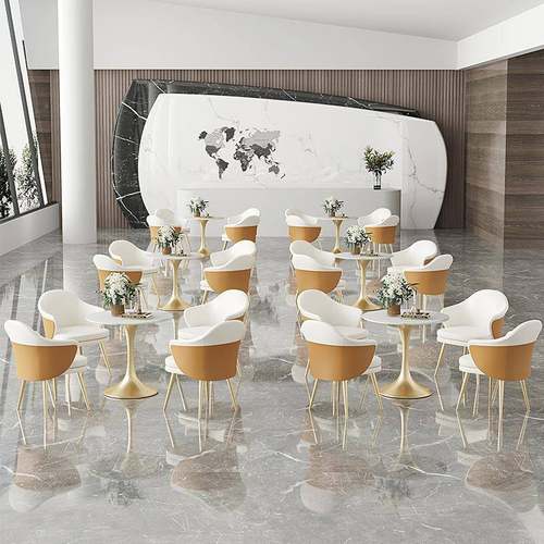 轻奢售楼处洽谈桌椅组合4qtzy009S店酒大店会客一厅四椅桌办公室