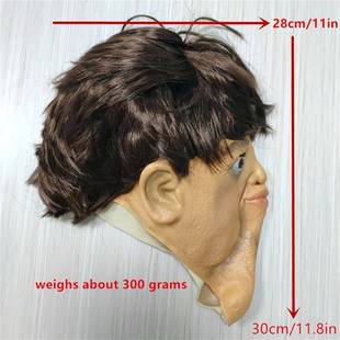 巴乳胶双搞怪头套恶下巴面具万圣节派对大下脸搞谱带651发人物面