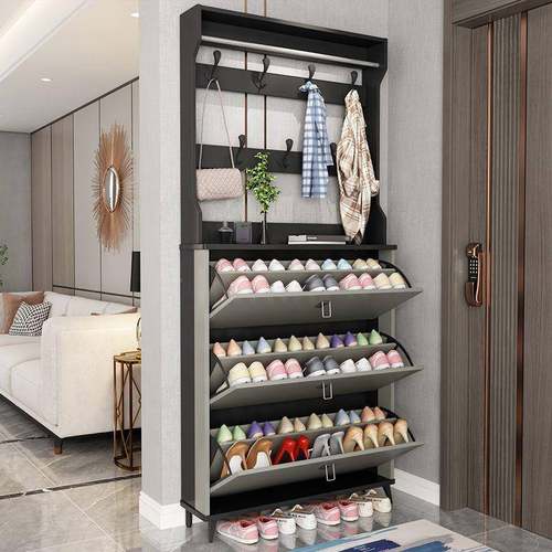 鞋高款爆立式进门靠一体柜鞋柜窄柜入户鞋柜款衣ZLC帽钩墙玄关柜
