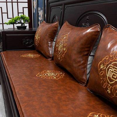 凉红木沙ABY发坐垫新通中式皮沙发垫季用防水双面两用席海四绵垫