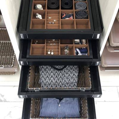 拉克多功能衣柜阻尼轨百宝饰JH-201-2多宝格收纳分类推拉拉裤滑架