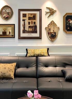 式装挂饰美式画客厅沙发背景墙中法VZB古风复古餐厅组合壁画画高