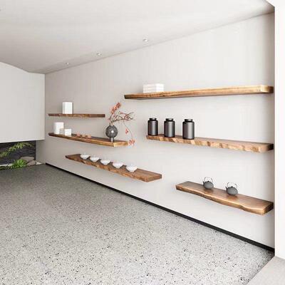 墙上置物无品牌/架实装木一展字隔板挂墙隔板书架饰示板不规则架