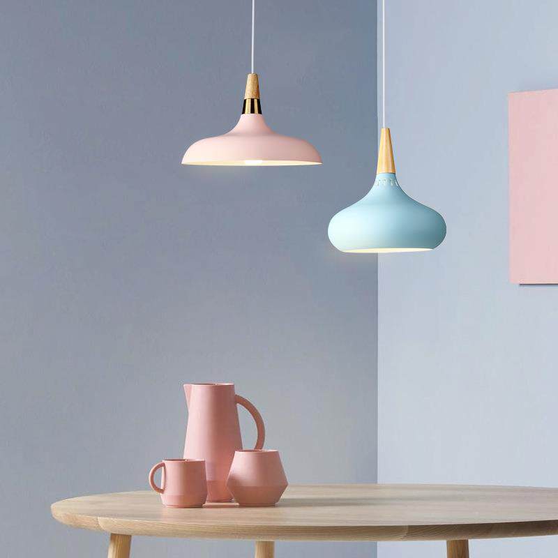 北欧简约商场服装店装单头灯饰现在简实木餐厅铝材具马卡易101龙