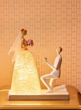 闺婚结婚礼物实用送蜜朋友创意婚庆摆件一对纪念日婚装房BJ116A饰