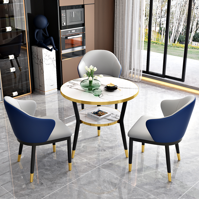 接待洽谈桌椅组合简约小户型餐桌休闲奶茶店咖啡厅谈判阳台小圆桌