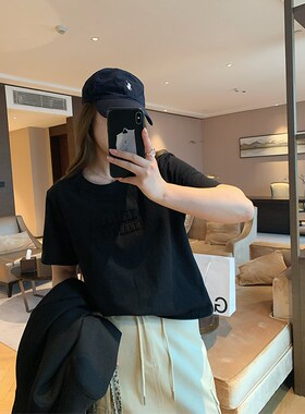 NAZ那子大码春装新款休闲宽松上衣胖妹妹百搭气质女针织短袖T恤