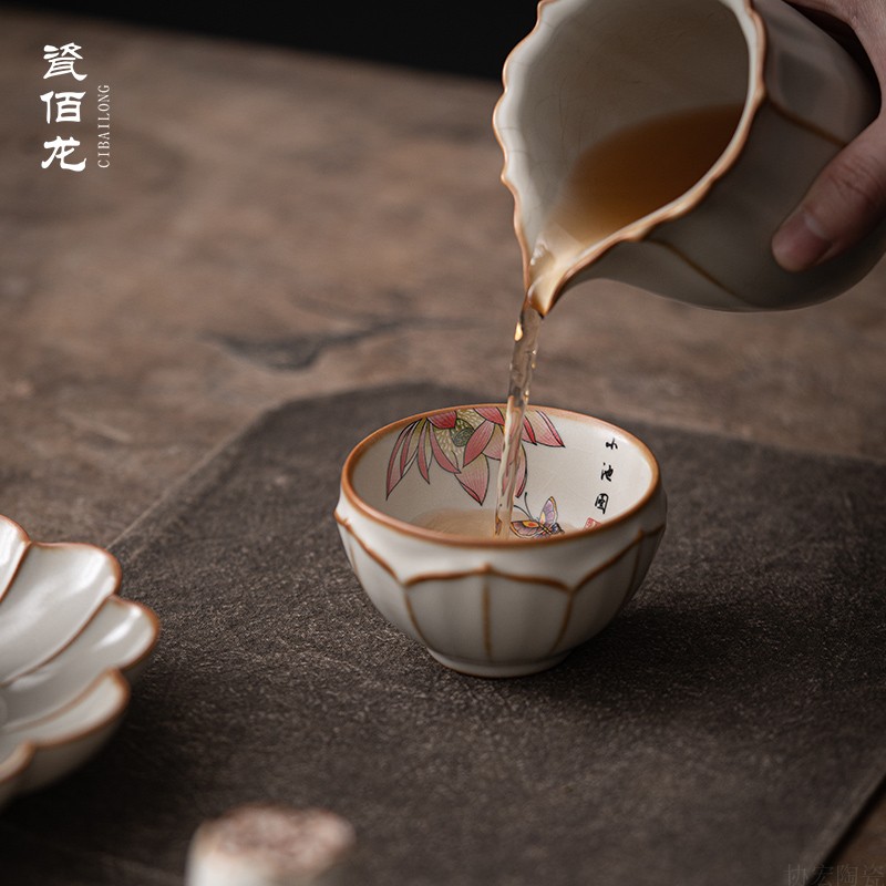 柏韵邱卫国汝窑茶杯主人杯陶瓷单杯品茗杯茶盏茶具防烫手工中式