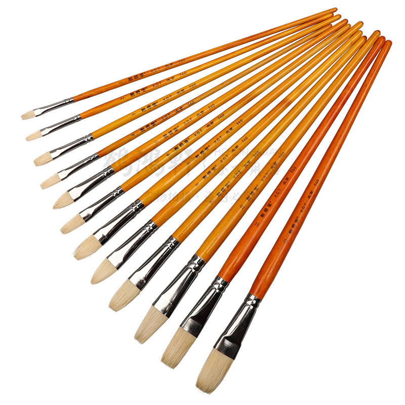榭得堂560油画笔猪鬃猪毛硬毛油画长杆水粉颜料笔丙烯画笔成人绘,文具电教/文化用品/商务用品,水粉/水彩/油画专用笔,淘宝优惠券,粉丝福利购,淘宝优惠卷