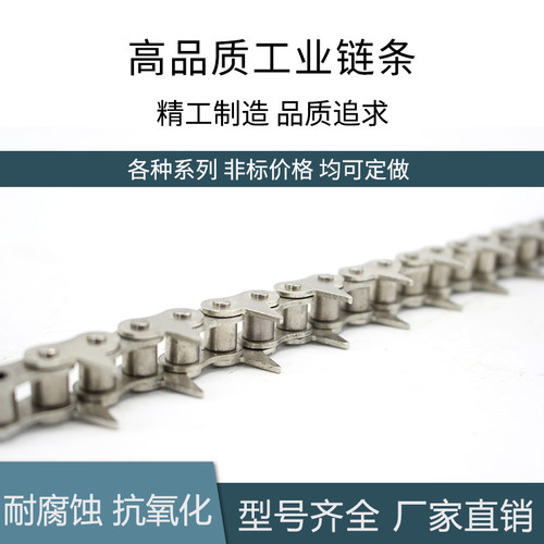 304不锈钢4分08B尖齿链条剁鱼机杀鱼机食品机械输送链条10A 12A