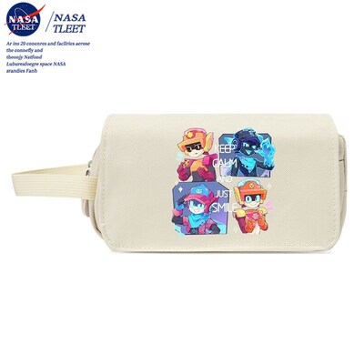 NASA卡通荒野乱斗游戏动漫新款大容量手提笔袋帆布立体文具盒学生