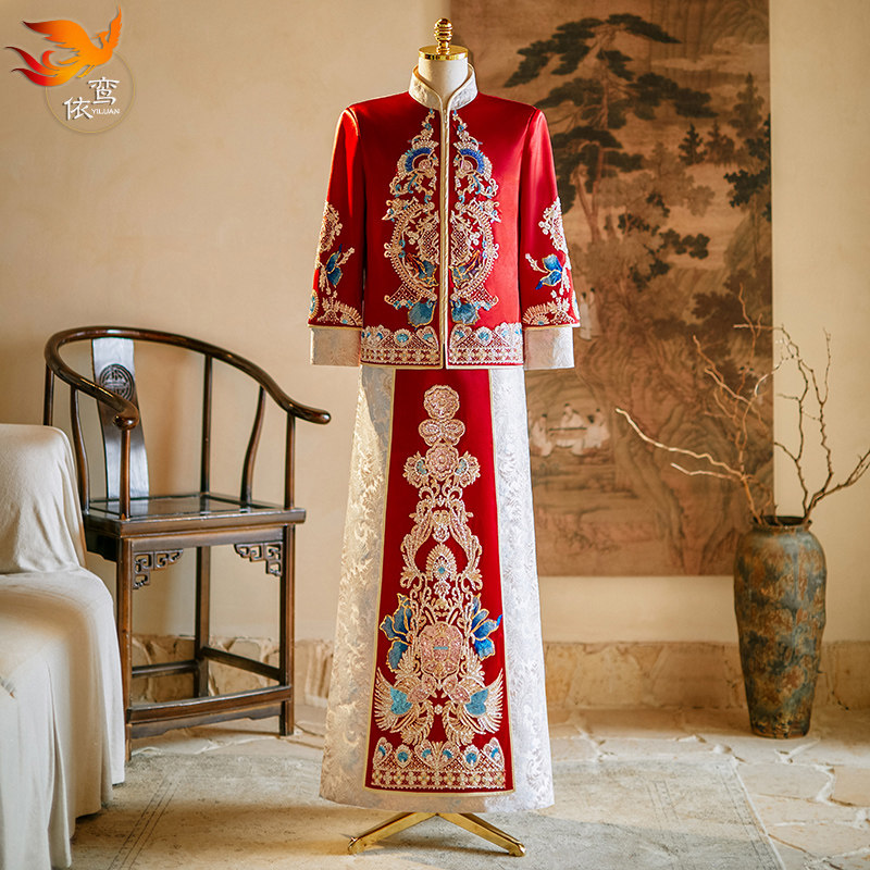 男士秀禾服2024年新款中式新郎结婚礼服大码接亲服龙凤褂男装秀和,男装,秀禾服,淘宝优惠券,粉丝福利购,淘宝优惠卷