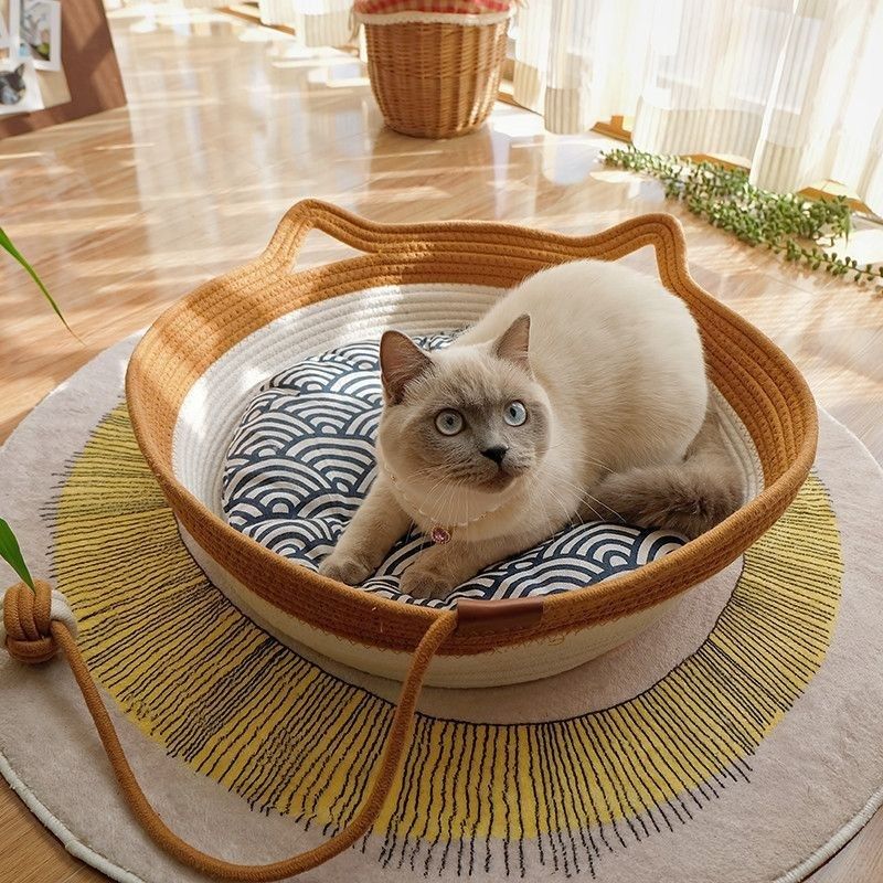 藤编猫窝四季通用编织猫咪窝一体狗窝宠物垫玩具球猫窝,宠物/宠物食品及用品,猫窝/屋/帐篷/沙发,淘宝优惠券,粉丝福利购,淘宝优惠卷