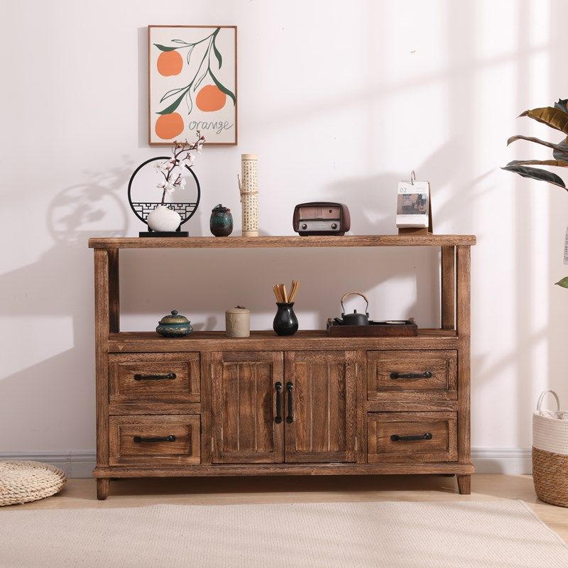 实木餐边柜靠墙茶边几柜客厅储物柜门厅斗柜玄关收纳柜复古置物架,住宅家具,餐边柜,淘宝优惠券,粉丝福利购,淘宝优惠卷