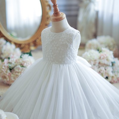 女童2024夏装连衣裙六一儿童节表演舞蹈服蓬蓬纱演出礼服公主裙夏