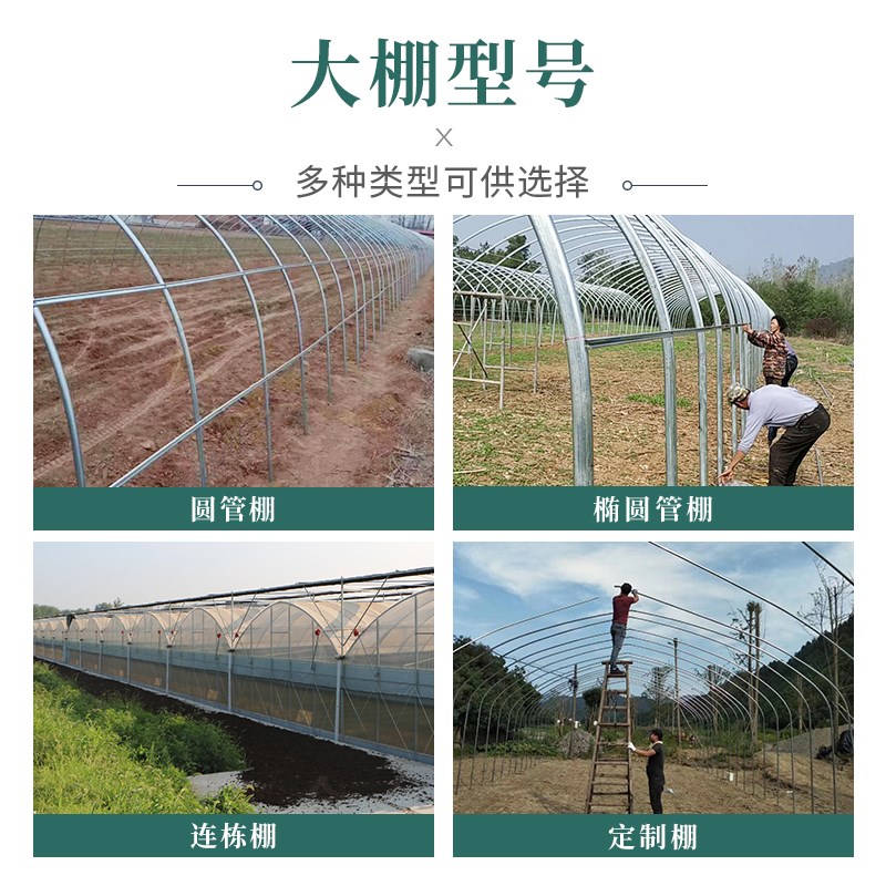 温室大棚骨架钢管养殖种植家用全套猪鸡舍钢架连栋配件简易蔬菜棚