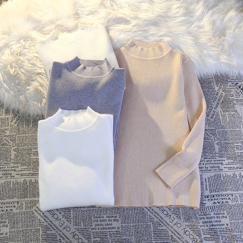 秋冬半高领修身紧身长袖打底针织衫上衣加厚一体绒保暖白色毛衣女,女装/女士精品,毛针织衫,淘宝优惠券,粉丝福利购,淘宝优惠卷