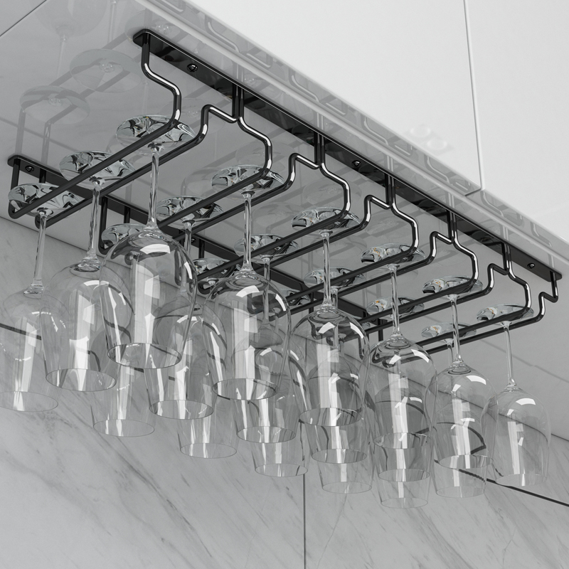 简约红酒杯架倒挂家用高脚杯架悬挂创意酒柜酒杯展示架吊杯架子