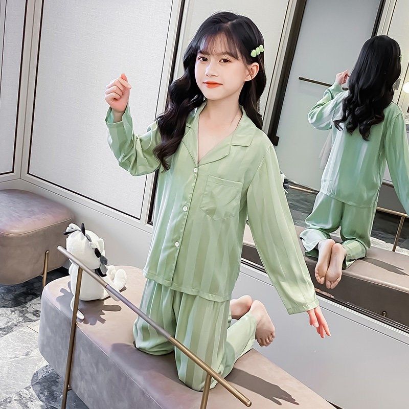儿童睡衣女孩春秋季新款衬衫领长袖女童家居服套装薄款大童空调服,童装/婴儿装/亲子装,家居服套装,淘宝优惠券,粉丝福利购,淘宝优惠卷