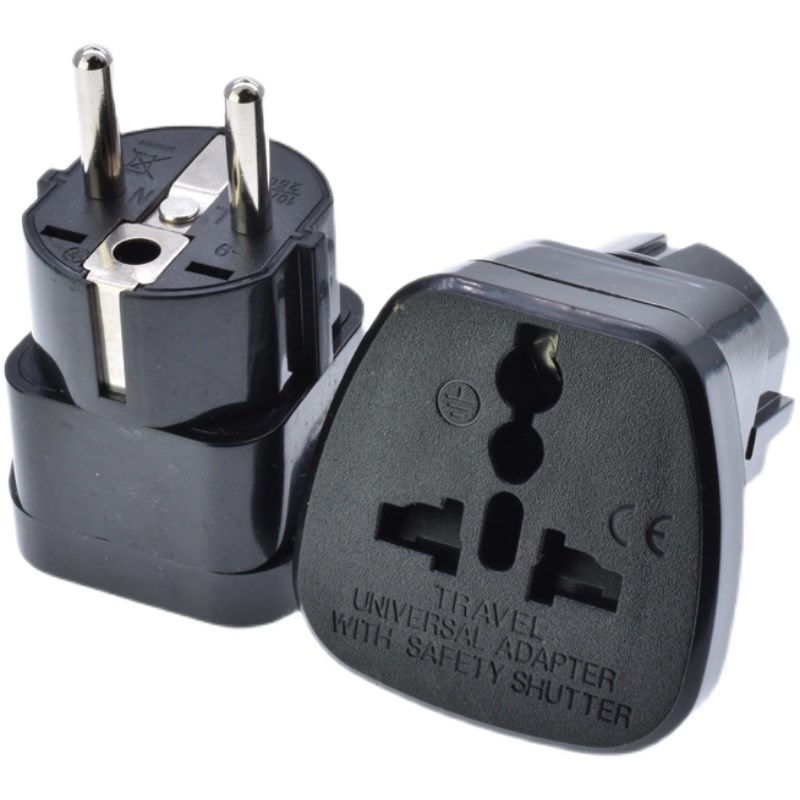 SS-9嵌入式欧规电源转接插头韩法国德标圆柱形转换器万能插座 SS