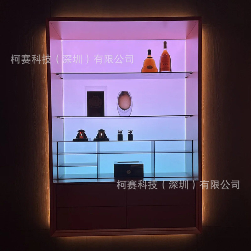 非标定制RGBw幻彩不锈钢餐边柜发光背板亚克力激光打点led导光板,商业/办公家具,展示柜/陈列柜/展示架/货柜,淘宝优惠券,粉丝福利购,淘宝优惠卷