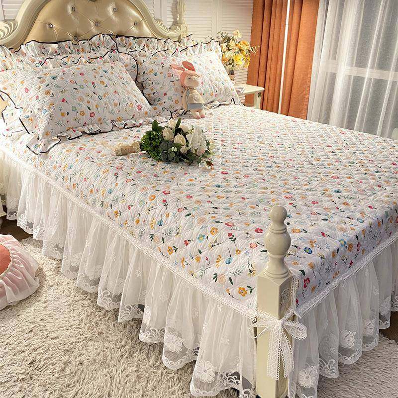 欧式蕾丝床裙夹棉单件少女公主风开衩裙式床罩全棉床套罩床尾开叉,节庆用品/礼品,新娘配件,淘宝优惠券,粉丝福利购,淘宝优惠卷