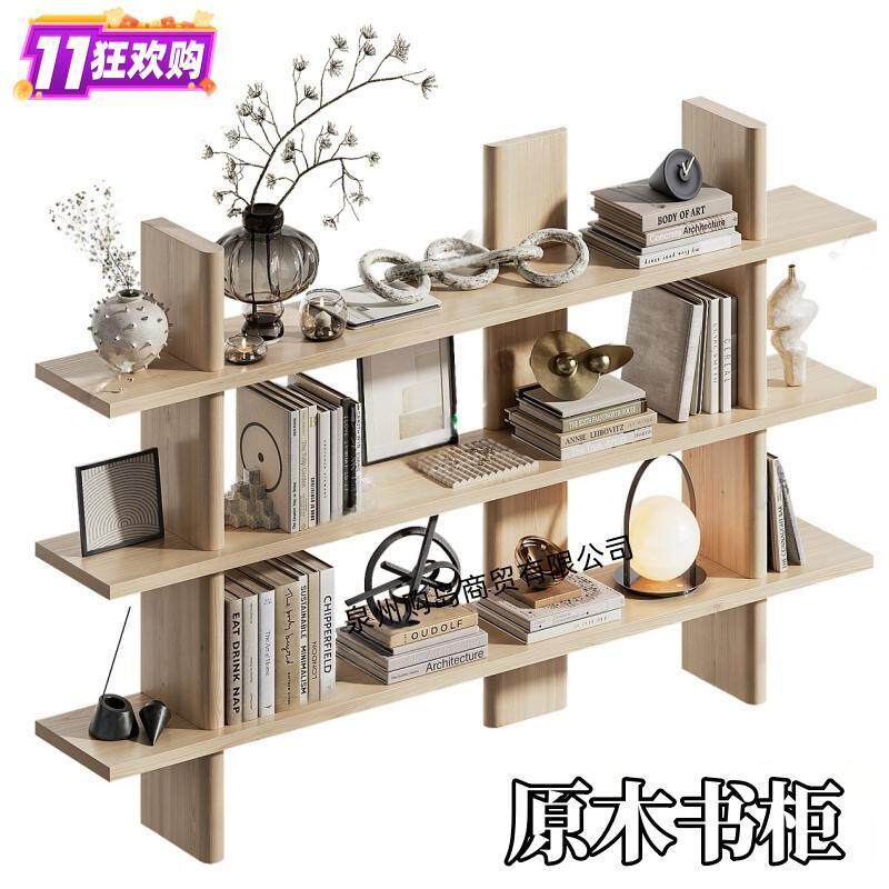 北欧烤漆书架实木多纳书柜一体靠墙展示柜架意式极简风陈列柜包邮