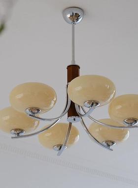 中古北欧实木卧室餐厅吊灯法式复古原木mcm书房茶室主卧客厅吊灯