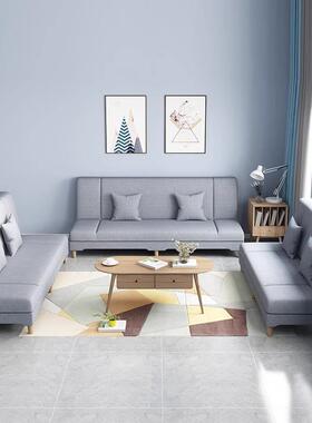 沙发多小户型客厅NDZ折功能叠用简易出租两房用经济型懒人布艺小