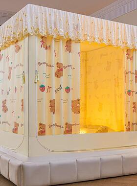 新6a8PR3dE款遮光床开帘坐床全蚊帐一式体门拉链封闭蒙古包卧