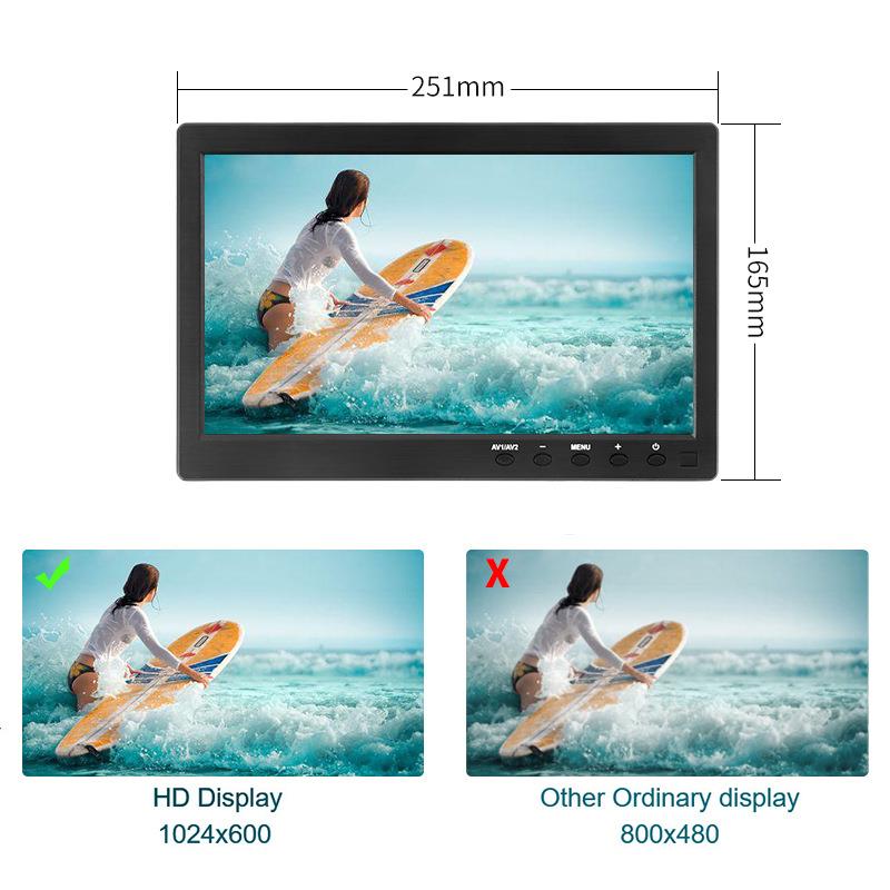 10.1寸HDM0I显示VA电脑主机显101CM示屏液晶器小电视180P显示车载