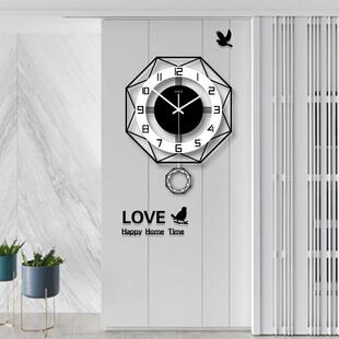挂钟客厅创意艺现代简约大气时时钟静音欧式石SQZsZyJh英钟术个性