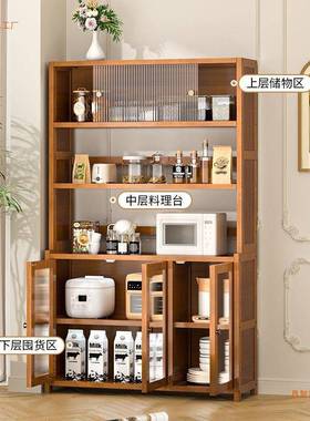 餐边柜简约现水一代客厅JUE靠墙体楠竹茶柜酒柜全收楠竹厨房储物