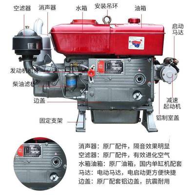 农启用电动柴油LUD发动机水冷马力机常机州单缸小手摇船用单型缸