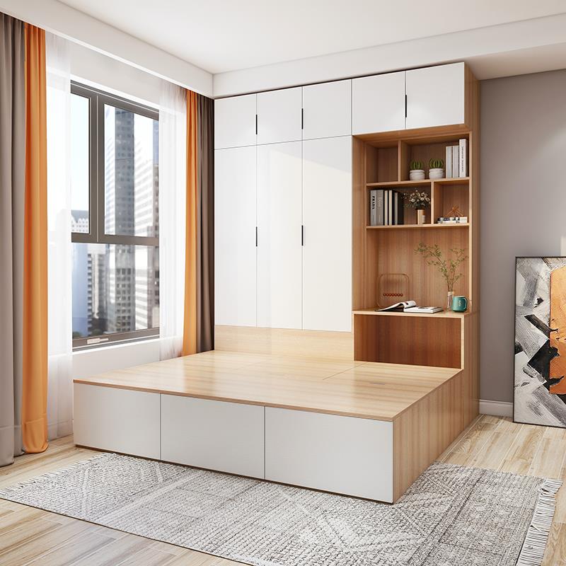 2I定制小一户型多功能榻米床衣柜书桌榻88体组合储物床1床.2cm1.5