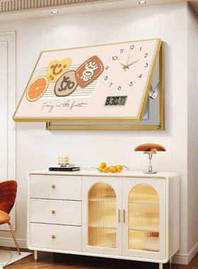 大尺寸电2表装饰画奶油风205新款带钟万年历RZP表电箱闸开关遮挡