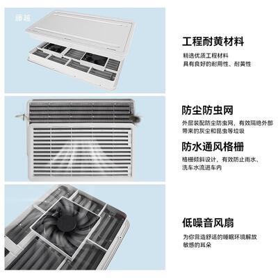 车排扇风件拖车拖挂旅房居车改装配12V侧排HQS001风口出风口散热