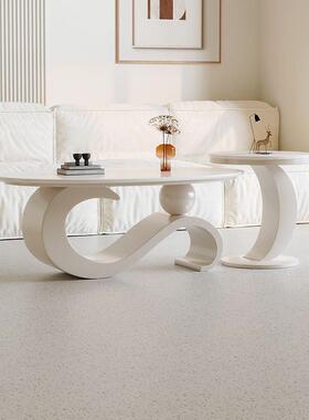 新款岩板椭圆形几轻奢客现代厅简家YQO用简约极卧室子母茶几茶家