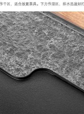 公茶盘客LLQ厅家石头轻奢现用代办室单整块天然乌金石茶台茶独几