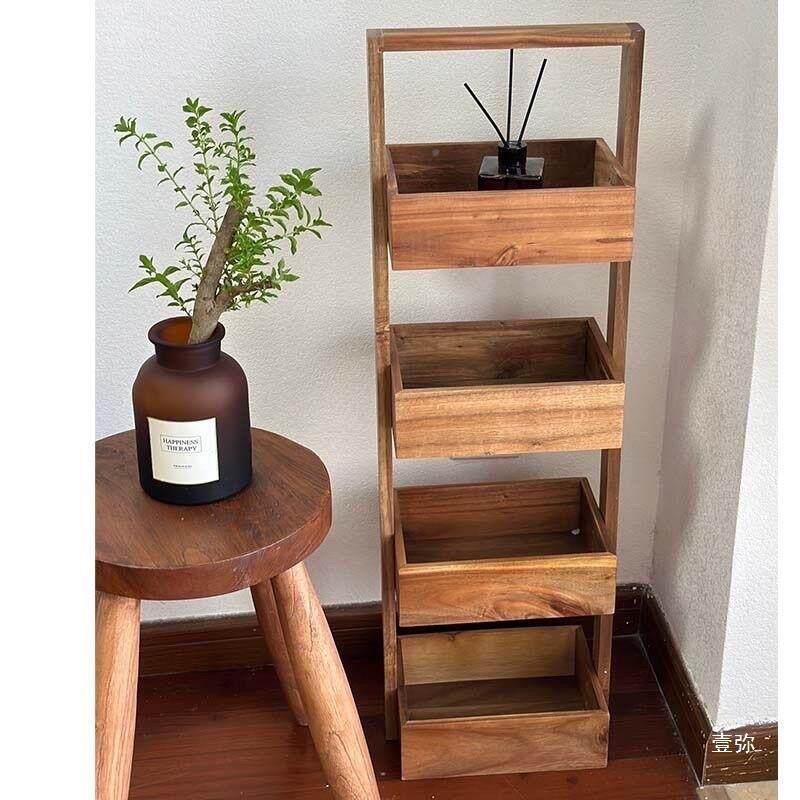 中古风相思子木置物物架落地储架家用厅边柜客厨房tj#j#$*&实木质