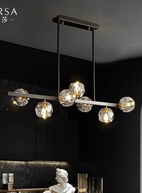 帕灯饰简约后灯26152现代全铜厅吊灯轻餐奢大莎气长条饭厅岛吧台