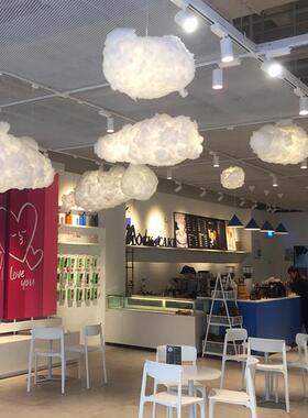 云朵吊灯装饰幼EQV儿店铺商用棉花儿童网红创白云吧园氛围云彩意