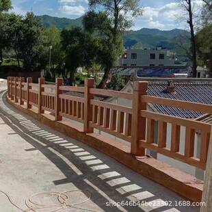 水泥仿护栏木园HBN林景区河道仿古栏杆池凝塘桥梁混仿木纹湖土北