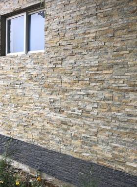 黑色室内装饰文化ZFS别石墅围墙蘑厂菇石室外砖复古文化石碎拼式