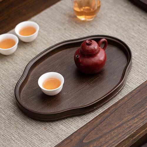 胡桃木色盘酒店餐盘餐木厅制托盘长466方形小盘茶收子家用茶点盘