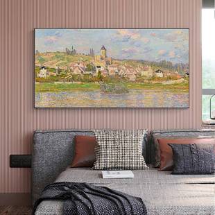 莫奈睡莲15548房梵高丰收装饰画酒店餐客象艺术风景挂厅画横抽幅